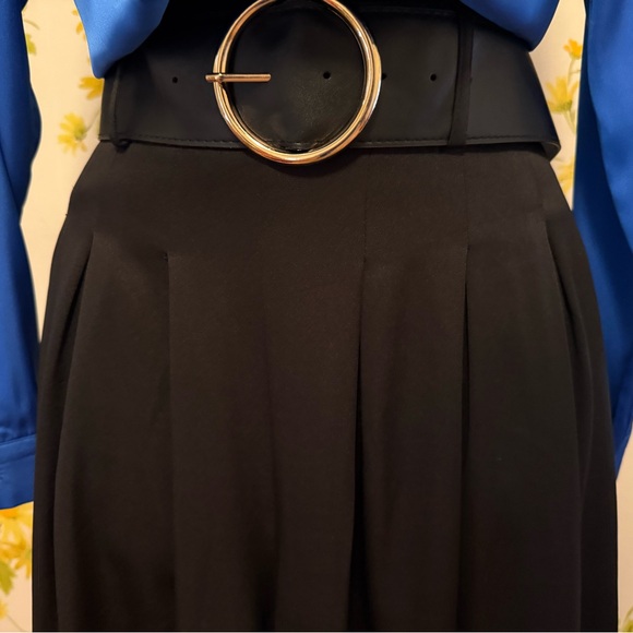 NWT Black high waisted belted Wide Leg trousers size M - Picture 6 of 13